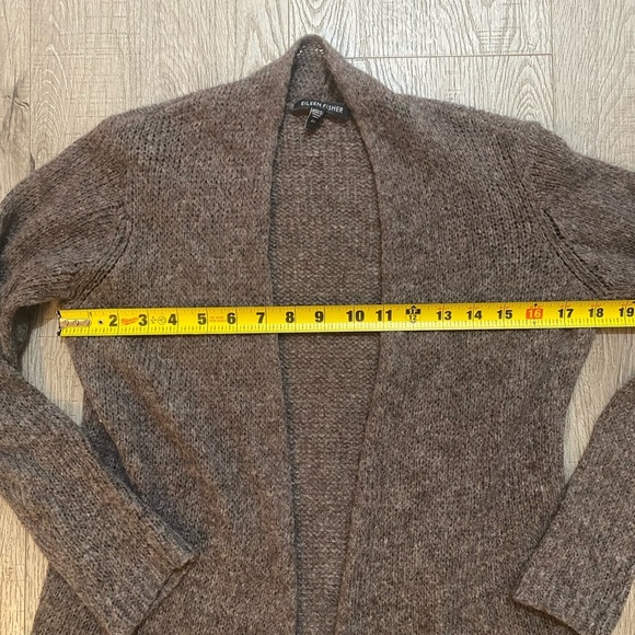 Eileen Fisher Alpaca Wool And Wool Blend Long Duster Cardigan Sweater, XS - Picture 3 of 7